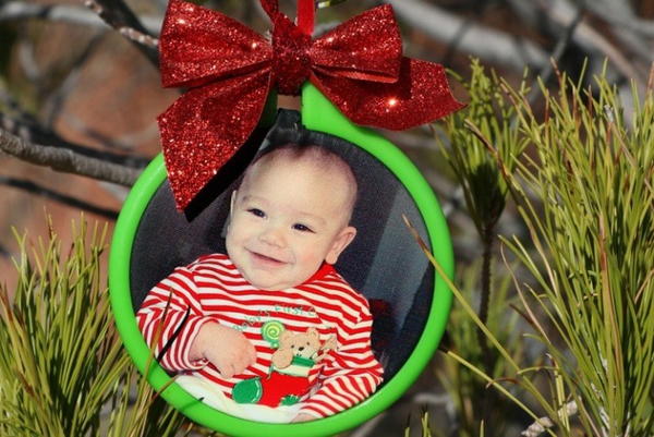 Handmade Photo Transfer Christmas Ornament