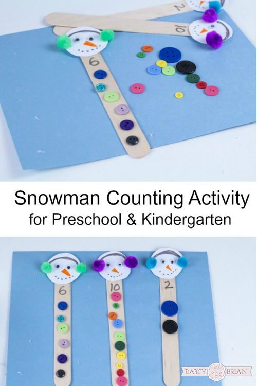 Snowman Button Counting Activity 