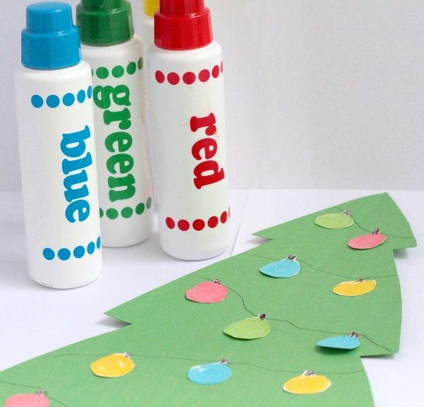 Dot Marker Christmas Lights Craft for Kids
