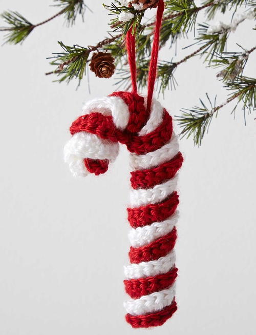 Crochet Candy Cane Ornament