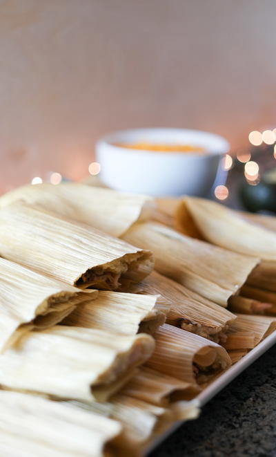 Easy Paleo Tamales with Shredded Chicken and Salsa Verde