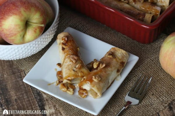 Caramel Apple Walnut Roll-Ups