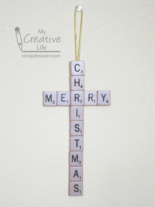 Scrabble Merry Christmas Cross