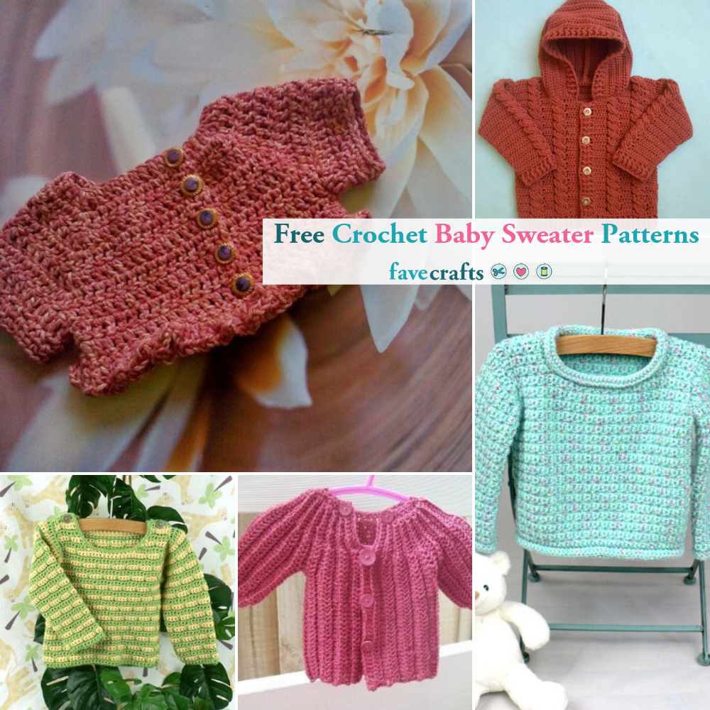 10 Free Crochet Baby Sweater Patterns (and Pattern Sets) | FaveCrafts.com