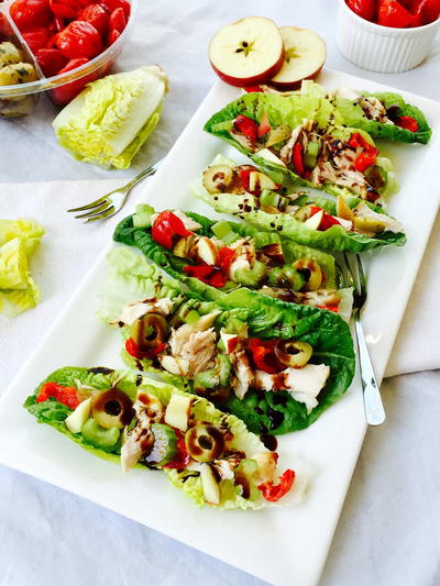 Chicken and Apple Lettuce Boats