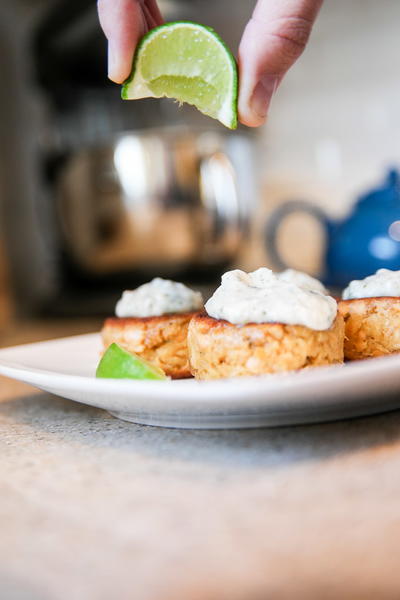 Taco-Inspired Fish Patties with Coconut Lime Sauce