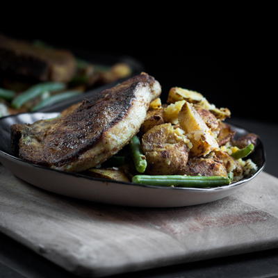 Curried Pork Chop and Potato Sheet Pan Recipe