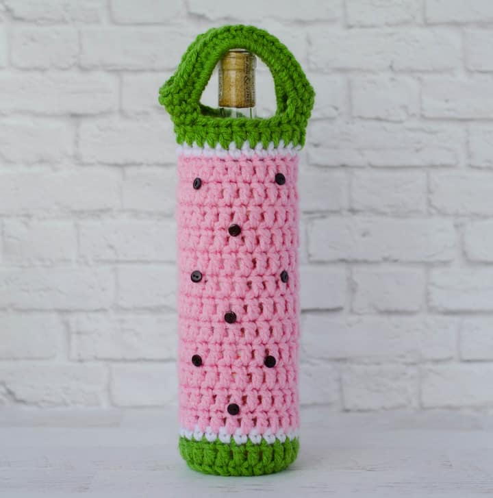 Wine Bottle Cover With Coasters , Crochet Pattern , Crochet Bottle Cozy 