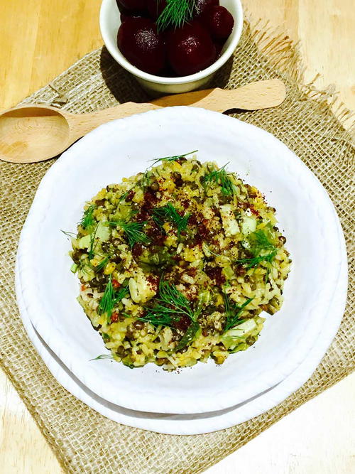 Truffle Mushroom Rice and Mountain Lentil Pilaf