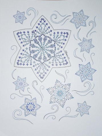 Crochet Snowflake Coloring Page