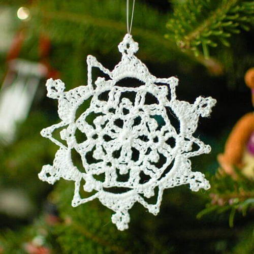 Picot Loops Crochet Snowflake