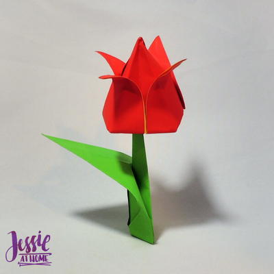 Origami Flower Stem and Leaf