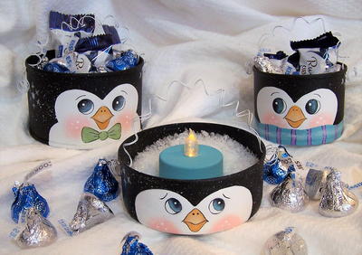 Uncanny Penguin Tin Can Treat Holders