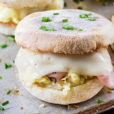 Cordon Bleu Breakfast Sandwich with Dijon Cream Sauce