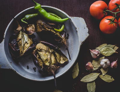 Chili Roasted Eggplant with Honey