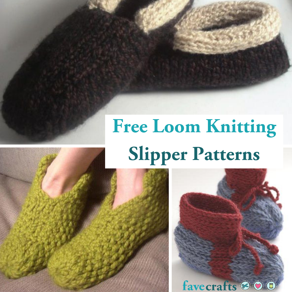 5 Free Loom Knitting Slipper Patterns FaveCrafts com 5 Free Loom Knitting Slipper Patterns FaveCrafts com