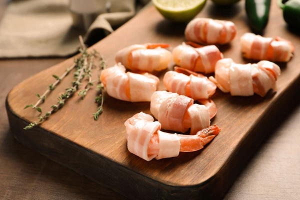 Honey-Glazed Bacon-Wrapped Shrimp
