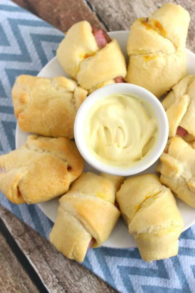 Ham and Cheese Croissant Roll-Ups
