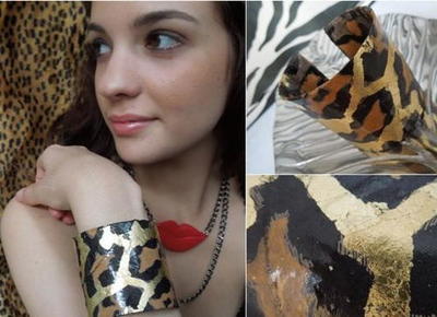Cheetah Print Cardboard Bracelet