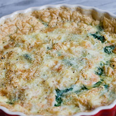 Spinach Parmesan Frittata with Shrimp