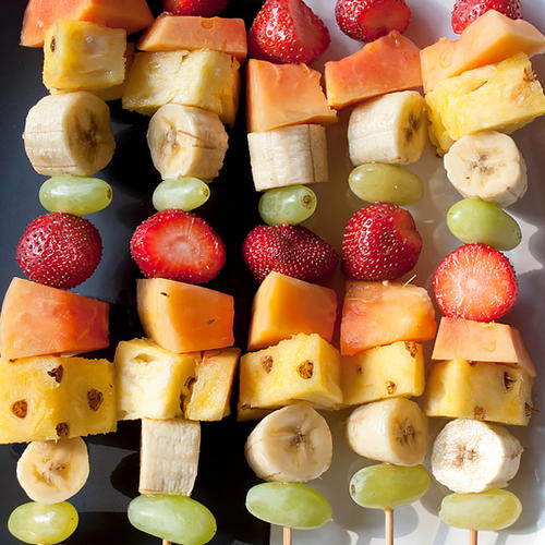Fruit Skewers and Coconut Yogurt Dip