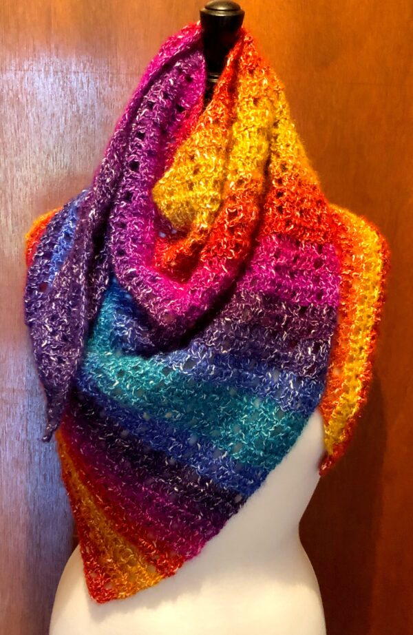 Lazy Waves Shawlette | AllFreeCrochet.com