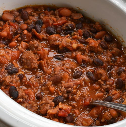 Easy Slow Cooker Cowboy Beans