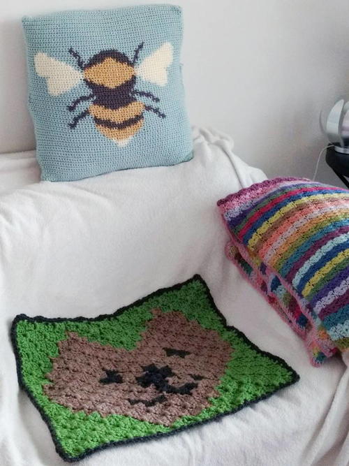 Corner to Corner Crochet Cat Blanket