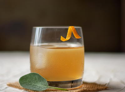 Bourbon Cocktail with Sage, Honey & Orange