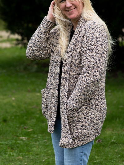 Comfy Casual Crocheted Cotton Cardigan