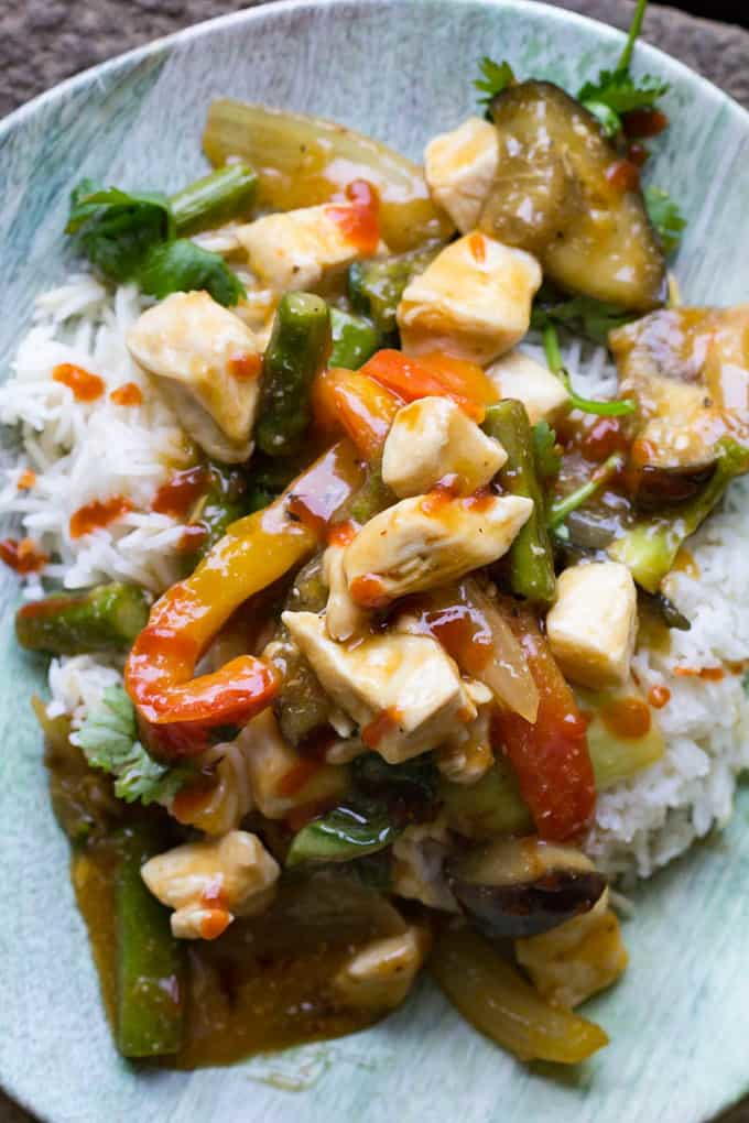 Chicken and Eggplant Stir-Fry | RecipeLion.com