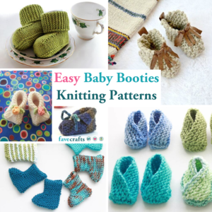 Crossover Knit Baby Booties Pattern | FaveCrafts.com