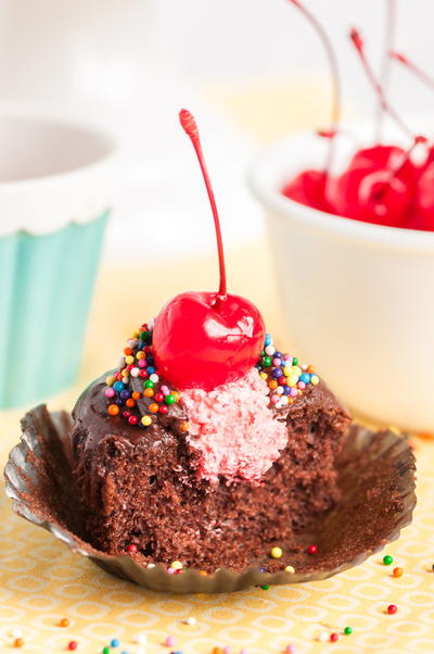 Double Chocolate Cherry Filled Cupcake Recipe