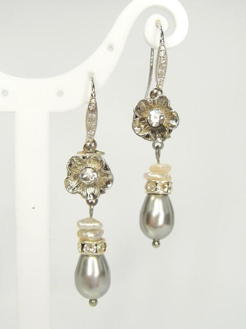 Lustrous Pearl and Crystal Earrings