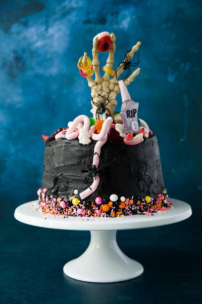 Skeleton Hand Halloween Cake