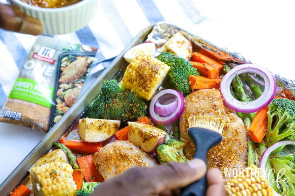 Chicken  Vegetables Sheet Pan Dinner Idea