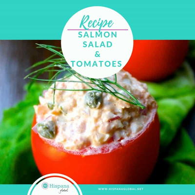 Canned Salmon Salad-Filled Tomatoes