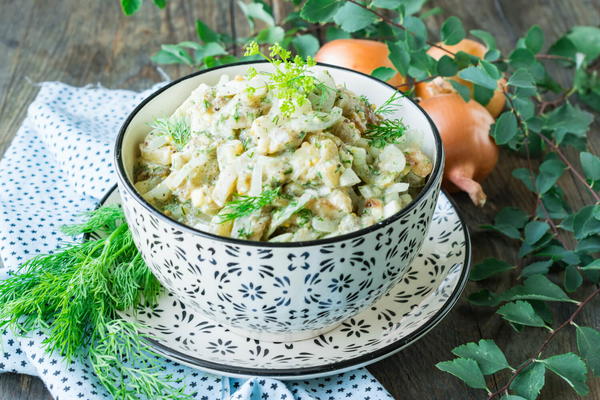 Eggplant Salad with Marinated Onions and Eggs