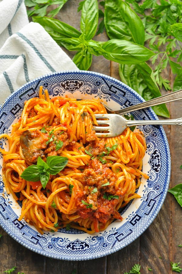 Slow Cooker Spaghetti with Meat Sauce | AllFreeSlowCookerRecipes.com