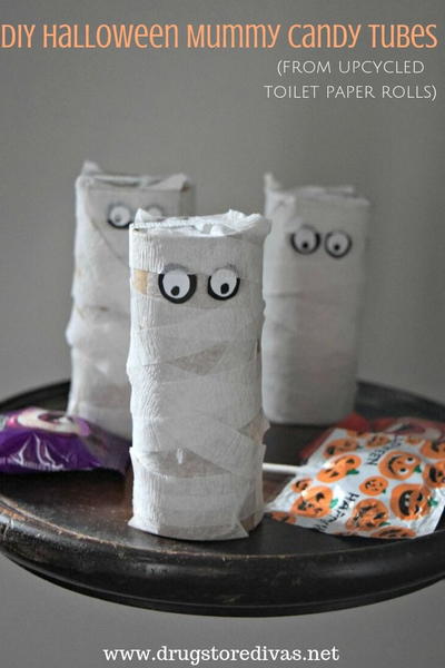 DIY Halloween Mummy Candy Tubes