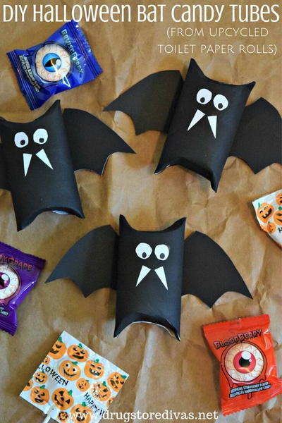 DIY Halloween Bat Candy Tubes
