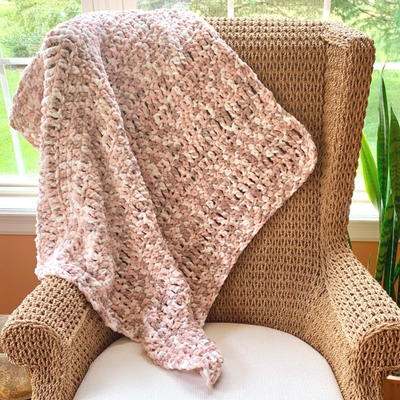 Crochet Pom Pom Yarn Blanket Pattern — Hooked by Robin