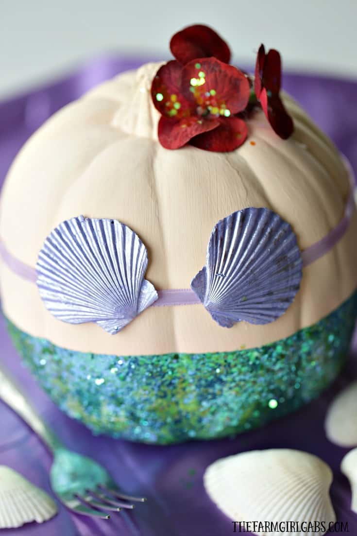 Home decor Disney The Little Mermaid Pumpkin | AllFreeHolidayCrafts.com