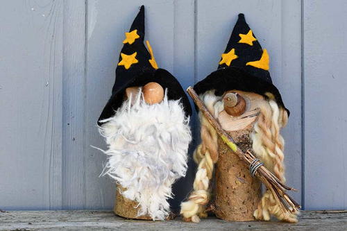 Cute Rustic Halloween Gnomes