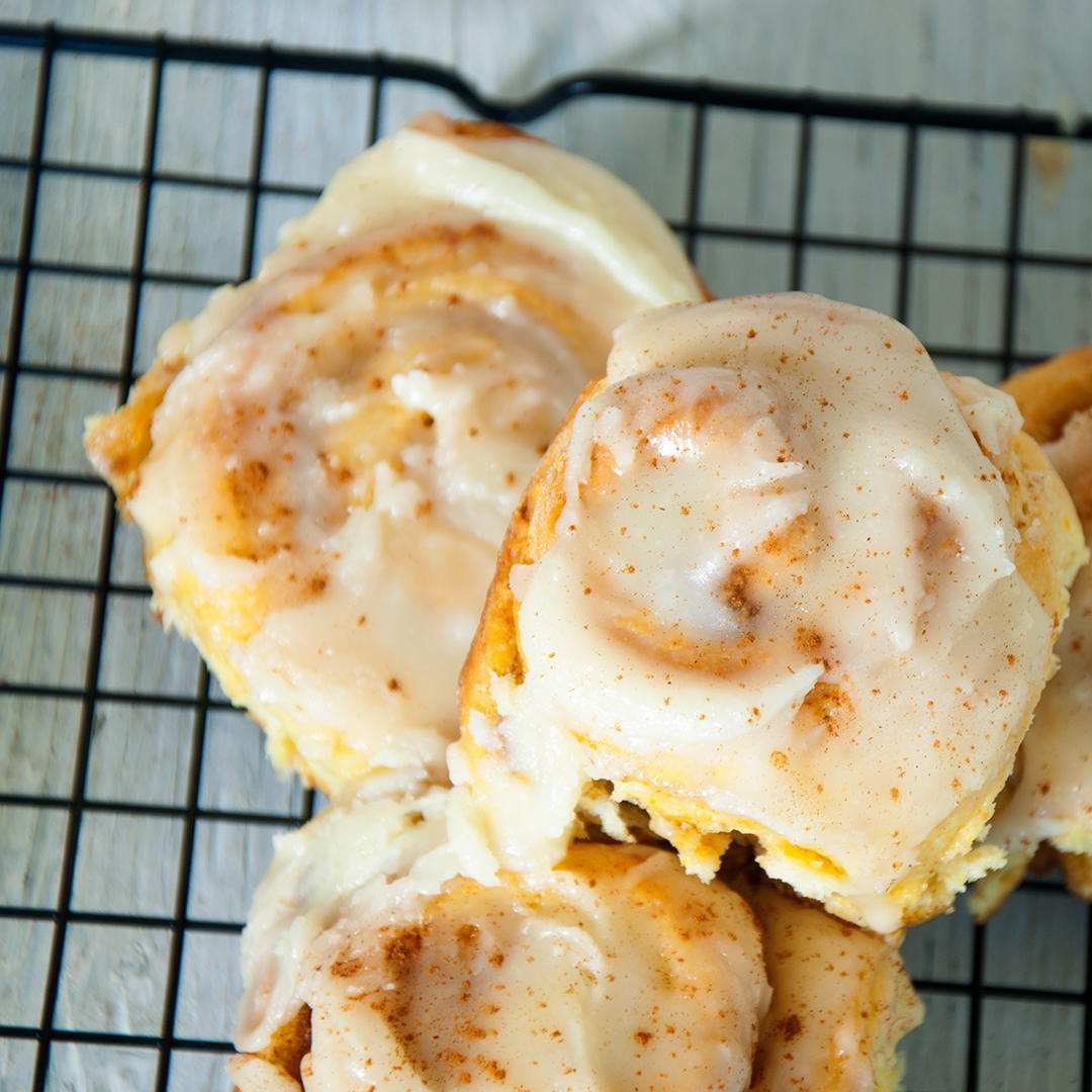 Pumpkin Cinnamon Roll Recipe with RumChata Glaze | RecipeLion.com