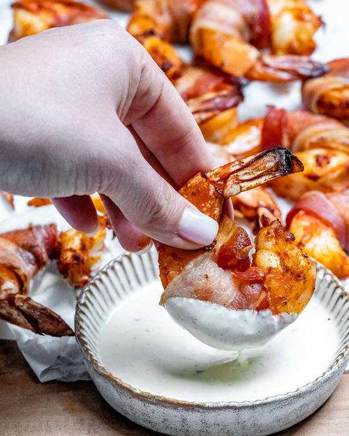 Keto Bacon Wrapped Shrimp