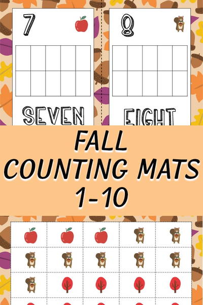 Fall Counting Mats 1-10 Printable