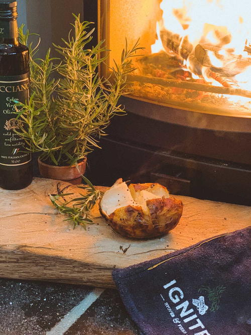 Baked Potato on the Log Burner