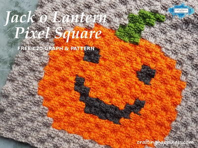 Jack-O'-Lantern Pixel Square Crochet Pattern