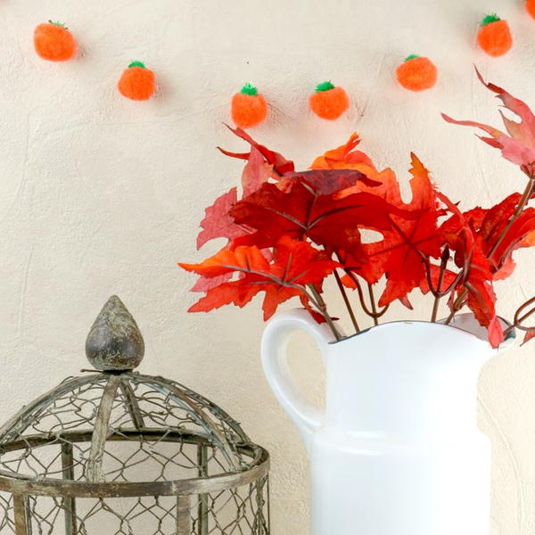 Pumpkin Pom Pom Garland Tutorial